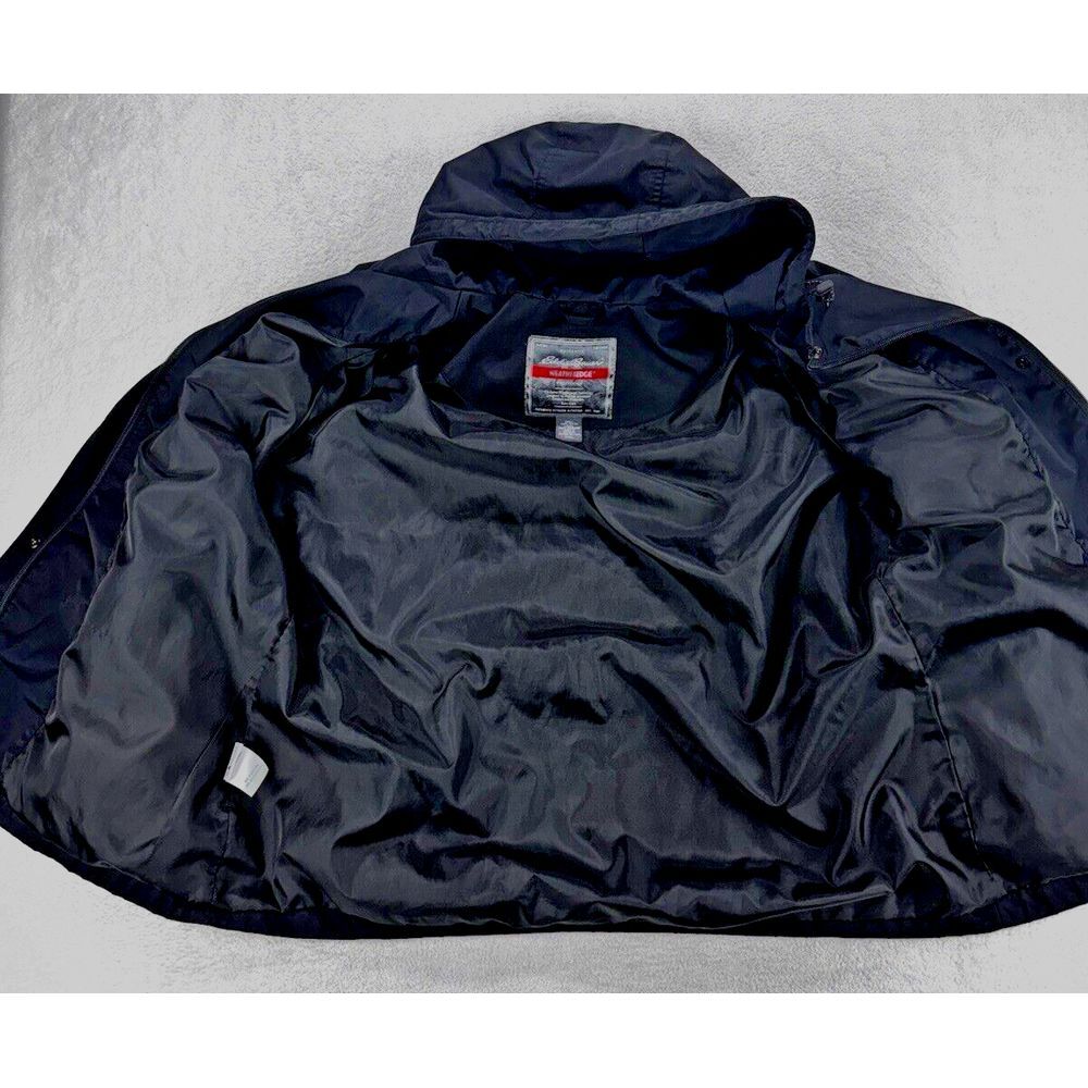 Eddie Bauer WeatherEdge Jacket Men XXL Black Full Zip Hooded Wind Rain - Picture 3 of 11